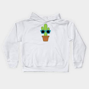 Cactus Wearing Blue Sunglasses Kids Hoodie